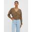 VERO MODA Damen Vmlea Ls V-Hals Manchet Cardigan Noos Strickjacke, Sepia Tint, XS EU