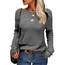 Tankaneo Damen Solide Langarm Pullover Rundhalsausschnitt Slim Knit Top Herbst Pullover
