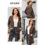 OUGES Strickjacken füR Damen Lang Cardigan Elegante Leicht Strickjacke Herbst Strickjackenpullover mit Taschen M
