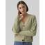 VERO MODA Damen Vmlea Ls V-neck Cuff Cardigan Noos Strickjacke, Reseda, S