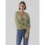 VERO MODA Damen Vmlea Ls V-neck Cuff Cardigan Noos Strickjacke, Reseda, S
