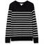 Amazon Essentials Damen Leichter, Langärmeliger Pullover Mit Rundhalsausschnitt (Erhältlich in Übergröße), Schwarz Grau Weiß Streifen, L