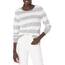 Amazon Essentials Damen Leichter, Langärmeliger Pullover Mit Rundhalsausschnitt (Erhältlich in Übergröße), Hellgrau Meliert Streifen, L
