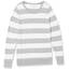 Amazon Essentials Damen Leichter, Langärmeliger Pullover Mit Rundhalsausschnitt (Erhältlich in Übergröße), Hellgrau Meliert Streifen, XL