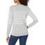 Amazon Essentials Damen Leichter, Langärmeliger Pullover Mit Rundhalsausschnitt (Erhältlich in Übergröße), Hellgrau Meliert Weiß Platzierter Streifen, XL