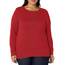 Amazon Essentials Damen Leichter, Langärmeliger Pullover Mit Rundhalsausschnitt (Erhältlich in Übergröße), Rot, XL