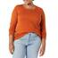 Amazon Essentials Damen Leichter, Langärmeliger Pullover Mit Rundhalsausschnitt (Erhältlich in Übergröße), Rostfarben, L