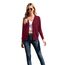 GRECERELLE Strickjacke Damen mit Knöpfen und V Ausschnitt Leichte und sommerliche Cardigan Damen Eleganter mit Spitze (Weinrot, M)