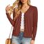 GRECERELLE Strickjacke Damen mit Knöpfen und V Ausschnitt Leichte und Sommerliche Cardigan Damen Eleganter mit Spitze (Rostrot, S)