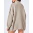 Saodimallsu Strickjacke Damen Kurz Laternenärmel Cardigan Knopfleiste Open Front Sweater Langarm Lose Strickmantel Herbst Winter Gestrickt Jacke Khaki M