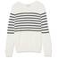 Amazon Essentials Damen Leichter, Langärmeliger Pullover Mit Rundhalsausschnitt (Erhältlich in Übergröße), Schwarz Weiß Platzierter Streifen, XL