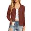 GRECERELLE Strickjacke Damen mit Knöpfen und V Ausschnitt Leichte und Sommerliche Cardigan Damen Eleganter mit Spitze (Rostrot, S)
