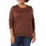 Amazon Essentials Damen Leichter, Langärmeliger Pullover Mit Rundhalsausschnitt (Erhältlich in Übergröße), Dunkles Kastanienbraun, XXL