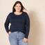 Amazon Essentials Damen Leichter, Langärmeliger Pullover Mit Rundhalsausschnitt (Erhältlich in Übergröße), Marineblau, XXL