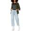 Amazon Essentials Damen Leichter, Langärmeliger Pullover Mit Rundhalsausschnitt (Erhältlich in Übergröße), Schwarz Grau Weiß Streifen, XL