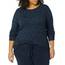 Amazon Essentials Damen Leichter, Langärmeliger Pullover Mit Rundhalsausschnitt (Erhältlich in Übergröße), Marineblau Gepard, XXL