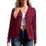GRECERELLE Strickjacke Damen mit Knöpfen und V Ausschnitt Leichte und sommerliche Cardigan Damen Eleganter mit Spitze (Weinrot, M)