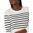 Amazon Essentials Damen Leichter, Langärmeliger Pullover Mit Rundhalsausschnitt (Erhältlich in Übergröße), Schwarz Weiß Platzierter Streifen, XL