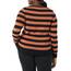 Amazon Essentials Damen Leichter, Langärmeliger Pullover Mit Rundhalsausschnitt (Erhältlich in Übergröße), Schwarz Karamell Rugby-Streifen, XXL