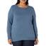 Amazon Essentials Damen Leichter, Langärmeliger Pullover Mit Rundhalsausschnitt (Erhältlich in Übergröße), Blau, XXL