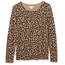 Amazon Essentials Damen Leichter, Langärmeliger Pullover Mit Rundhalsausschnitt (Erhältlich in Übergröße), Kamelbraun Gepard, XXL
