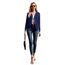 GRECERELLE Strickjacke Damen mit Knöpfen und V Ausschnitt Leichte und sommerliche Cardigan Damen Eleganter mit Spitze (Marineblau, M)