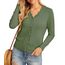 GRECERELLE Strickjacke Damen mit Knöpfen und V Ausschnitt Leichte und sommerliche Cardigan Damen Eleganter mit Spitze (Armeegrün, L)