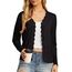 GRECERELLE Strickjacke Damen mit Knöpfen und V Ausschnitt Leichte und sommerliche Cardigan Damen Eleganter mit Spitze (Schwarz, XL)