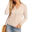 GRECERELLE Strickjacke Damen mit Knöpfen und V Ausschnitt Leichte und sommerliche Cardigan Damen Eleganter mit Spitze (Aprikose, XL)