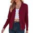 GRECERELLE Strickjacke Damen mit Knöpfen und V Ausschnitt Leichte und sommerliche Cardigan Damen Eleganter mit Spitze (Weinrot, XL)