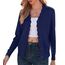 GRECERELLE Strickjacke Damen mit Knöpfen und V Ausschnitt Leichte und sommerliche Cardigan Damen Eleganter mit Spitze (Marineblau, M)