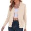 GRECERELLE Strickjacke Damen mit Knöpfen und V Ausschnitt Leichte und sommerliche Cardigan Damen Eleganter mit Spitze (Aprikose, XL)
