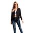 GRECERELLE Strickjacke Damen mit Knöpfen und V Ausschnitt Leichte und sommerliche Cardigan Damen Eleganter mit Spitze (Schwarz, XXL)