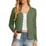GRECERELLE Strickjacke Damen mit Knöpfen und V Ausschnitt Leichte und sommerliche Cardigan Damen Eleganter mit Spitze (Armeegrün, L)
