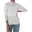 Amazon Essentials Damen Leichter, Langärmeliger Rollkragenpullover, Klassischer Schnitt (Erhältlich In Übergröße), Hellgrau Meliert Weiß Platzierter Streifen, L