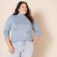 Amazon Essentials Damen Leichter, Langärmeliger Rollkragenpullover, Klassischer Schnitt (Erhältlich In Übergröße), Indigoblau Meliert, XXL