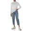 Amazon Essentials Damen Leichter, Langärmeliger Rollkragenpullover, Klassischer Schnitt (Erhältlich In Übergröße), Hellgrau Meliert Weiß Platzierter Streifen, XXL