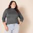 Amazon Essentials Damen Leichter, Langärmeliger Rollkragenpullover, Klassischer Schnitt (Erhältlich In Übergröße), Dunkelgrau Meliert, XXL
