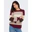 ONLY Damen Onlatia L/S Stripe Pullover KNT Noos Sweater, Zinfandel,XL