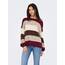 ONLY Damen Onlatia L/S Stripe Pullover KNT Noos Sweater, Zinfandel,L