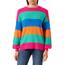 ONLY Women's ONLATIA L/S Stripe Pullover KNT NOOS Strickpullover, Fuchsia Purple/Stripes:Green bee/Victoria Blue/Persimmon orange, XL
