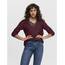 ONLY Damen ONLCAMILLA V-Neck L/S Strickpullover KNT 15204588, Port Royale/Detail:Melange,S