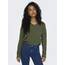 ONLY Damen ONLCAMILLA V-Neck L/S Strickpullover KNT 15204588, Winter Moss/Detail:melange ,M