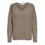 ONLY Damen ONLCAMILLA V-Neck L/S Strickpullover KNT 15204588, Caribou/Detail:Melange,S