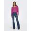 ONLY Damen Strickpullover V-Ausschnitt Sweater Onlrica Life L/S V-Neck Pullo KNT Noos 15224360,Raspberry Rose/Detail:Melange,L