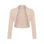 DANAEST Damen Langarm Bolero – Festliche Strickjacke für einen femininen Look (704) (DE/NL/SE/PL, Alphanumerisch, XS, Regular, Kurz, Beige)