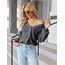 Hotouch Strickjacke Damen Grobstrick V-Ausschnitt Knopfleiste Cardigan Langarm Gestrickte Jacke Weich Dunkelgrau Outerwear XXL