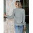 Hotouch Strickjacke Damen Langarm Gestrickte Jacke V-Ausschnitt Cardigan Lässig Open Front Solid Sweater mit Knopf Hellgrün Herbst XS