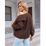 Hotouch Pullover & Strickjacken für Damen V-Ausschnitt Knöpfen Cardigan Kurz Langarm Jacke Weich Strickjacke Winter Braun S