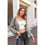 Hotouch Strickjacke Damen Langarm Gestrickte Jacke V-Ausschnitt Cardigan Lässig Open Front Solid Sweater mit Knopf Hellgrün Herbst XS
